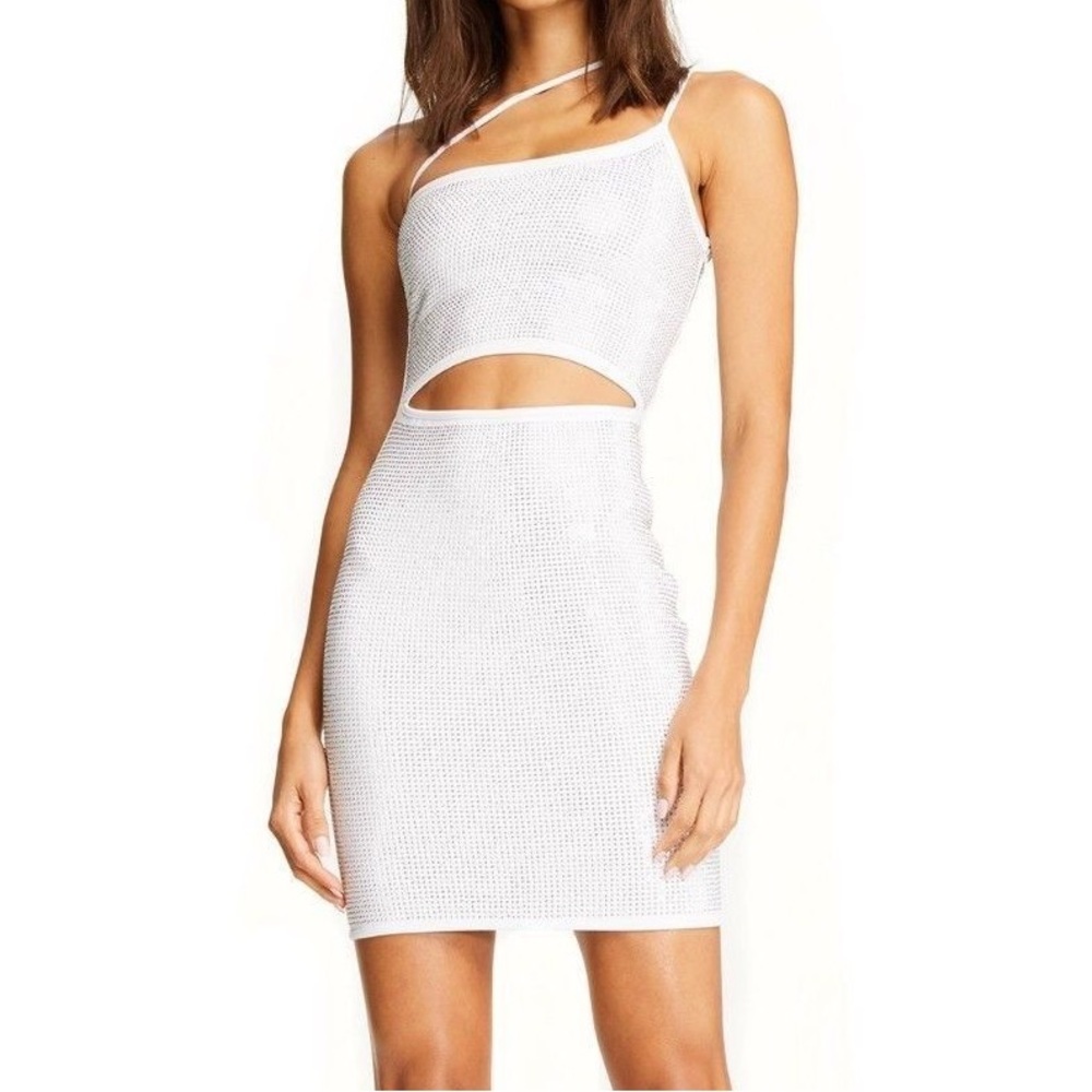 I AM GIA AURORA WHITE DIAMANTÉ DRESS